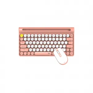 FANTECH WK897 GO MOCHI 80 KEYBOARD MOUSE WIRELESS COMBO PEACH