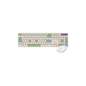 FANTECH KEYBOARD MOUSE WIRELESS WK895 SILENT CLICK BEIGE