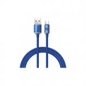 BASEUS CRYSTAL SHINE SERIES DATA CABLE TYPE C TO TYPE C 100W 1.2M BLUE